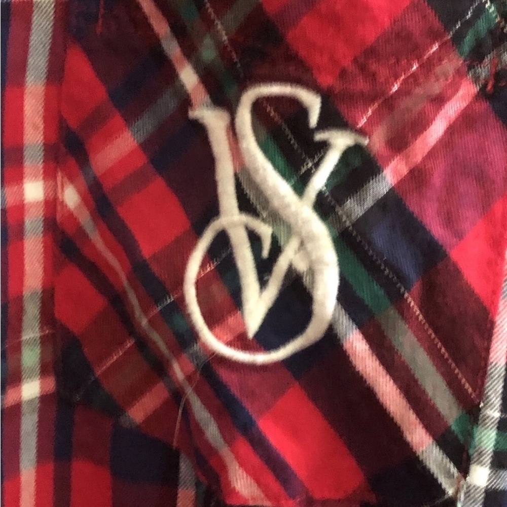 Victoria's Secret VS Dreamer Red Plaid Button-Front Sleep Shirt - Picture 4 of 6